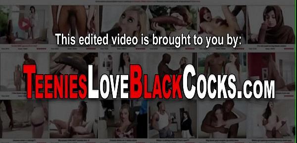 Redhead with samall tits takes black cock